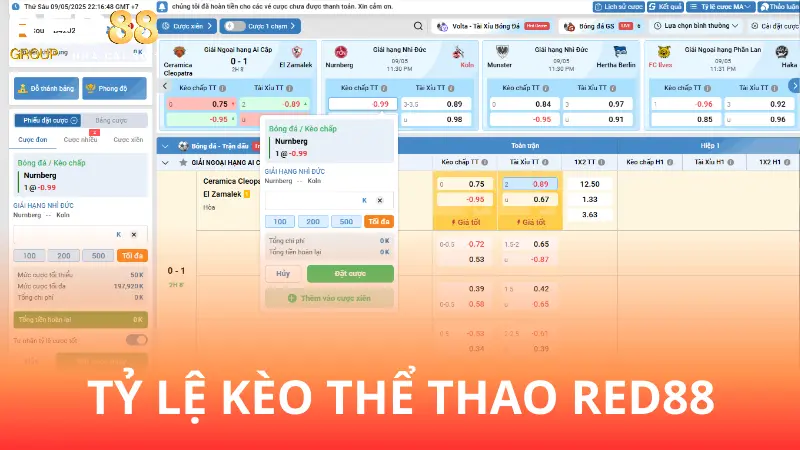 Tỷ lệ bóng đá kèo Red88 là gì?