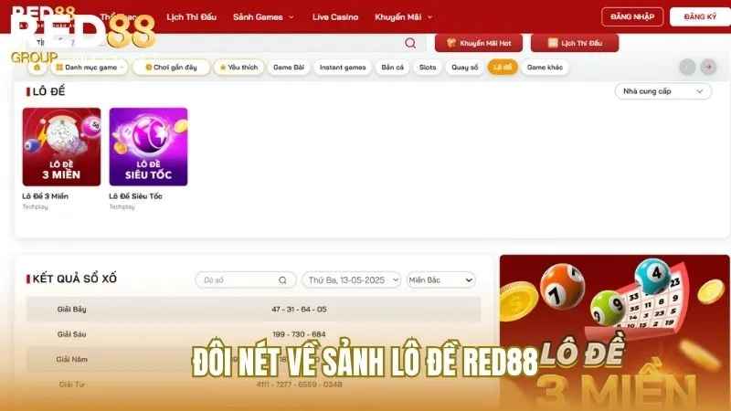 Sảnh lô đề Red88 là sân chơi lý tưởng của nhiều bet thủ