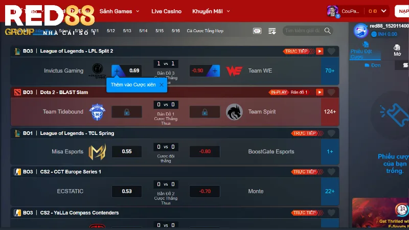 Thể thao Red88 - Esport